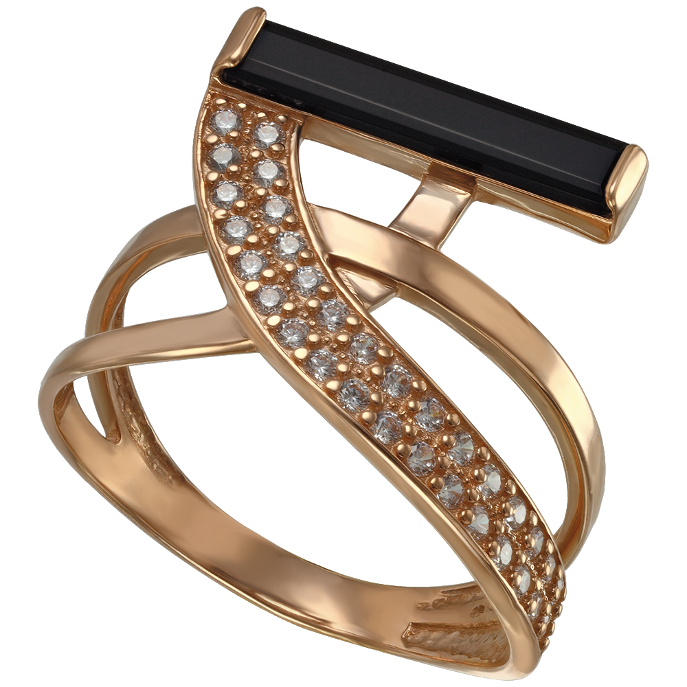 

Золотое кольцо с агатом и фианитами Tango Jewellery Company 369561 размер 20