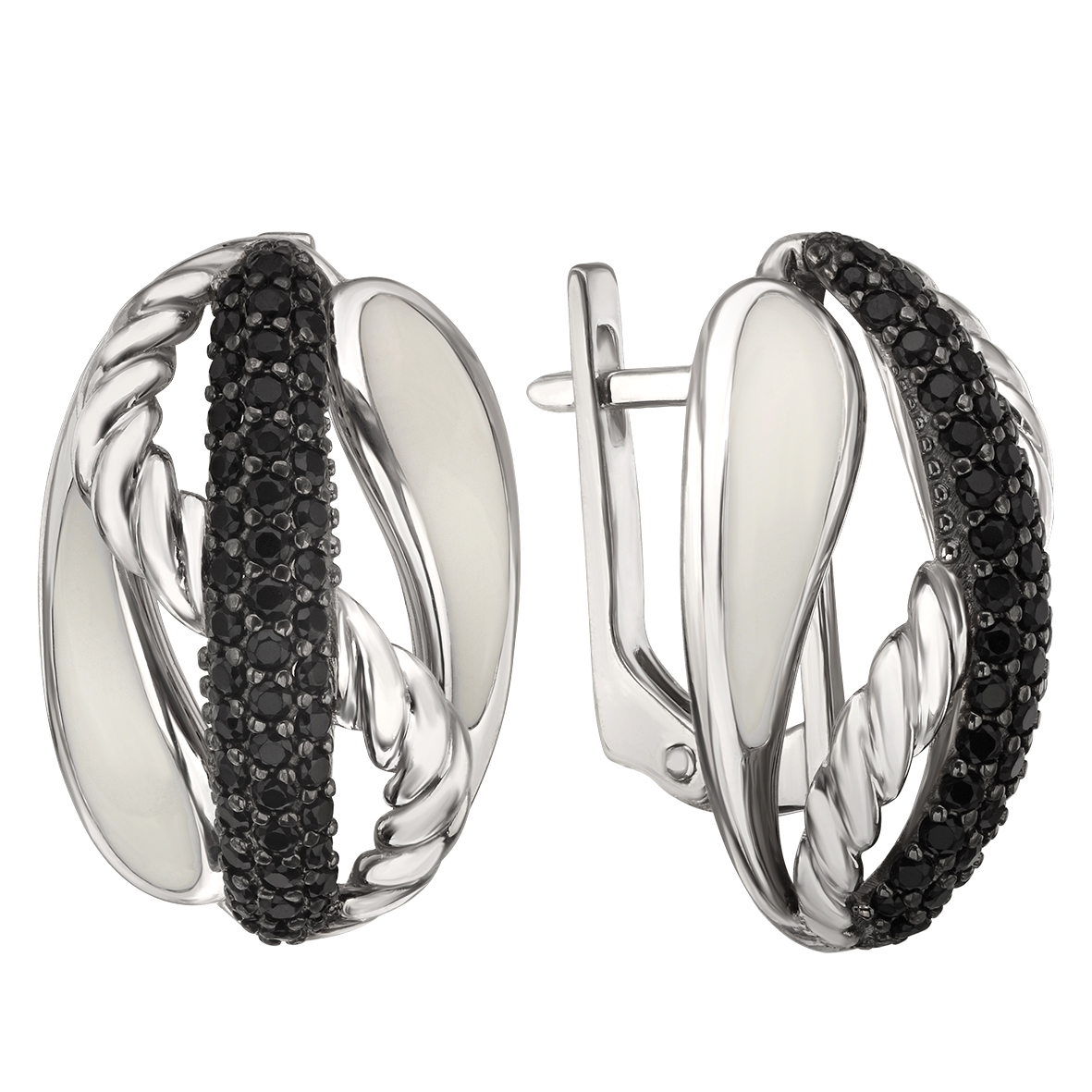 

Серебряные серьги с фианитами и эмалью Tango Jewellery Company 430003А