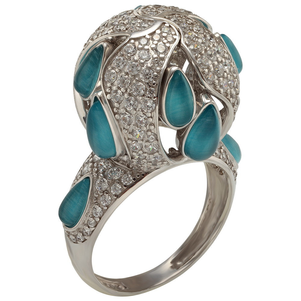 

Серебряное кольцо с улекситом и фианитами Tango Jewellery Company 330116С размер 17.5