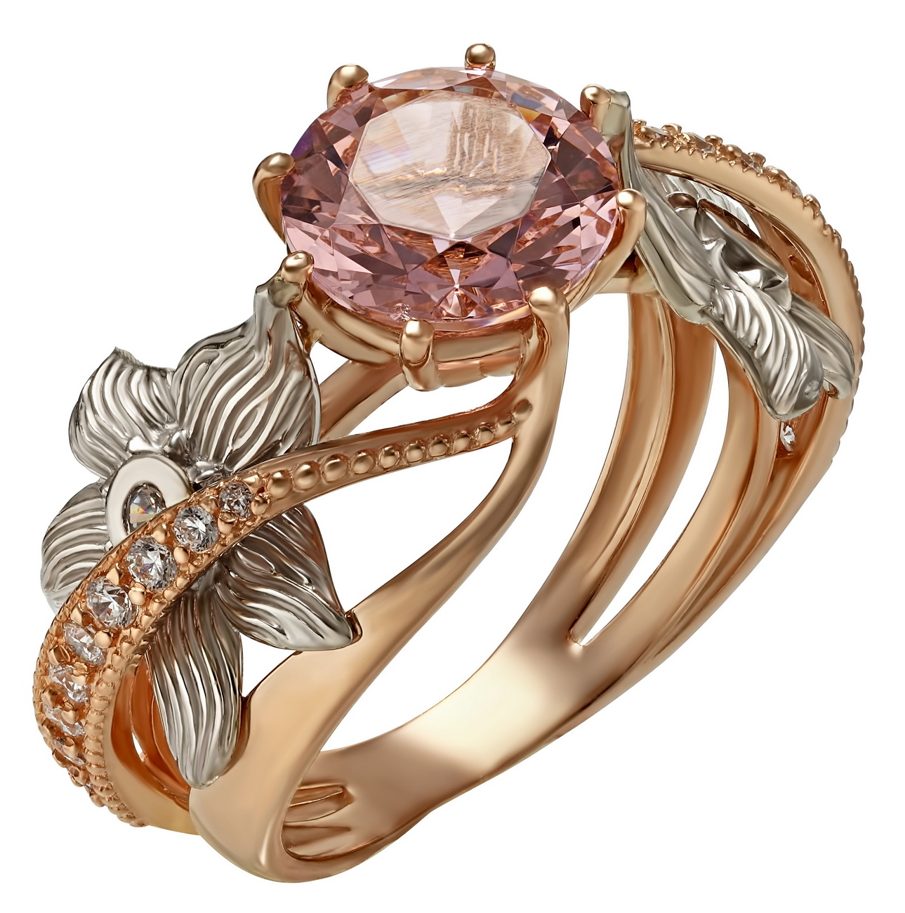 

Золотое кольцо с нанокристаллом и фианитами Tango Jewellery Company 330138 размер 16
