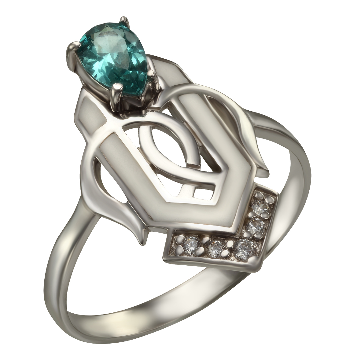

Серебряное кольцо с нанокристаллом, фианитами и эмалью Tango Jewellery Company 330679А размер 18