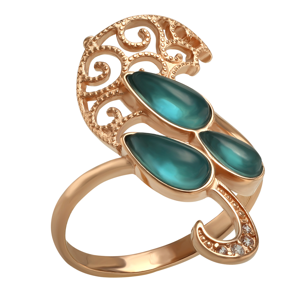 

Золотое кольцо с фианитами и улекситом Tango Jewellery Company 380335 размер 17