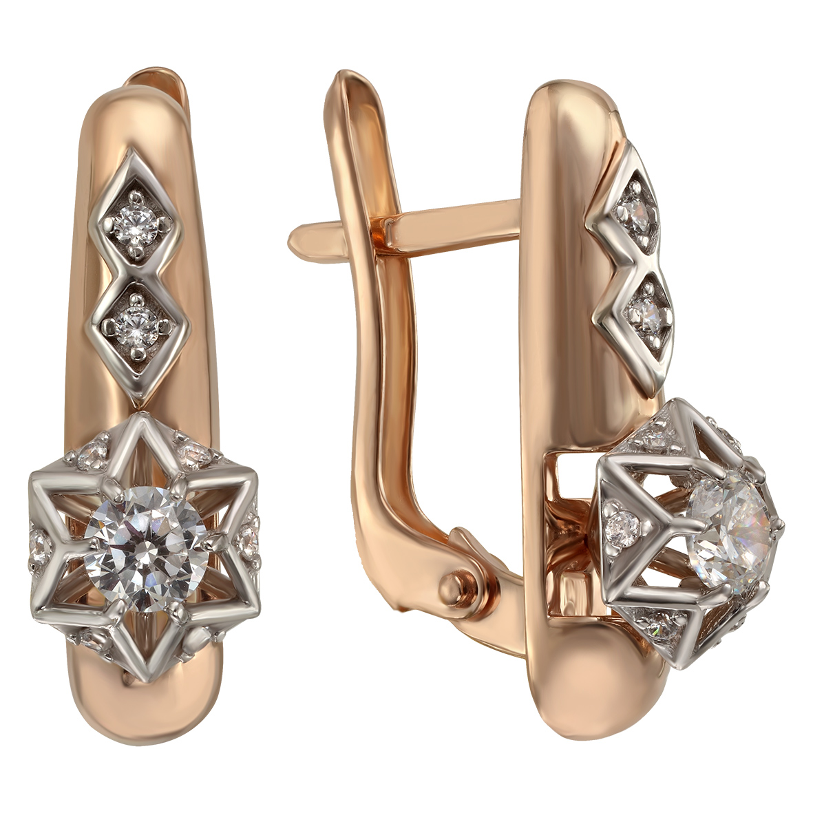 

Золотые серьги с фианитами Tango Jewellery Company 430974