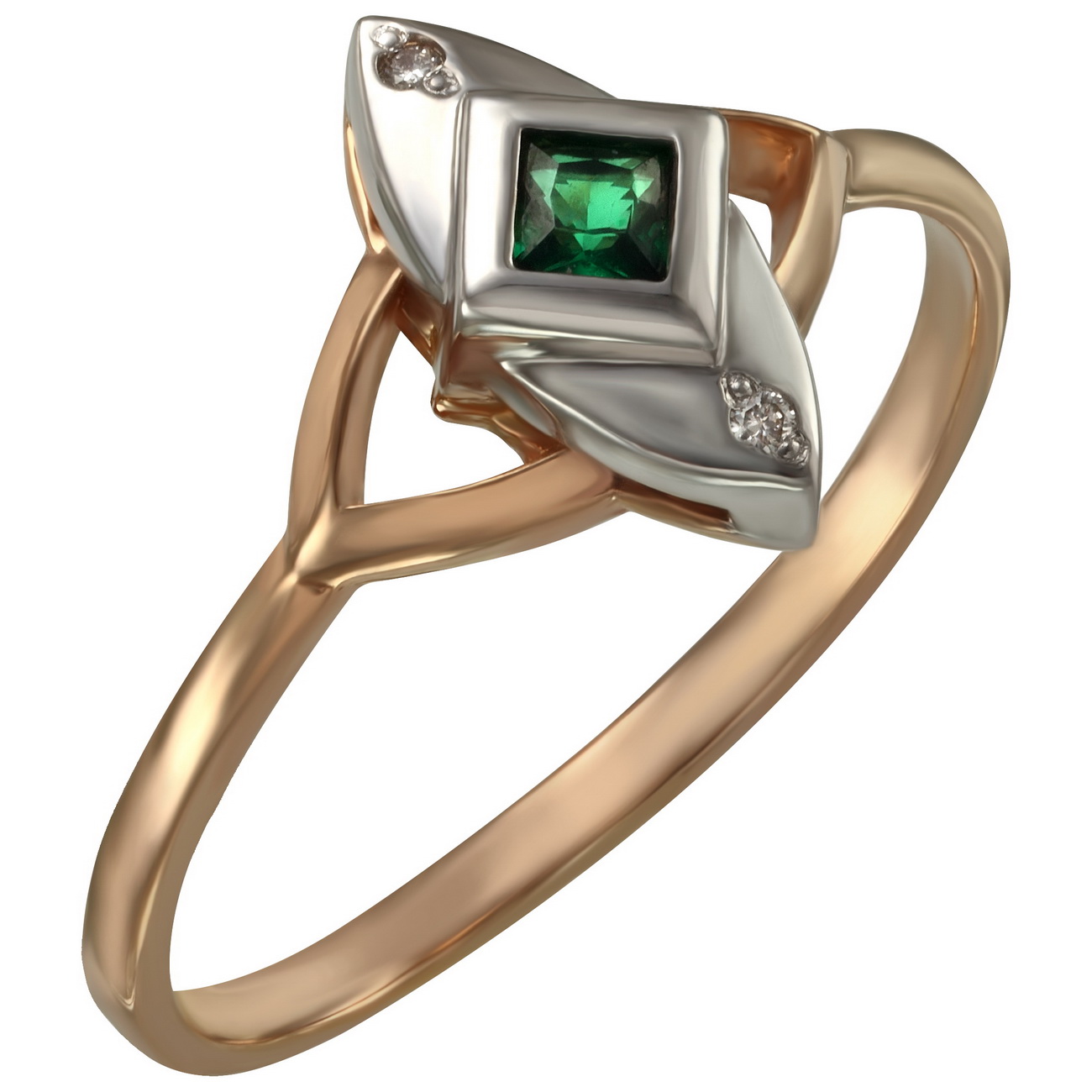 

Золотое кольцо с бриллиантами и изумрудами Tango Jewellery Company 752644 размер 17.5
