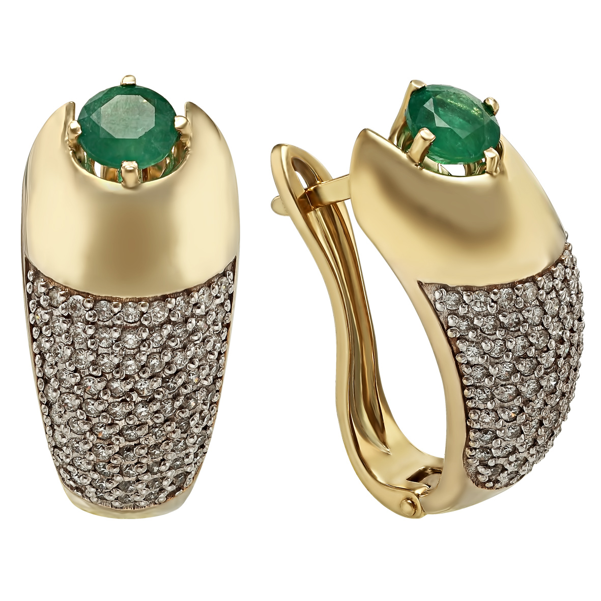 

Золотые серьги с бриллиантами и изумрудом Tango Jewellery Company 772307М
