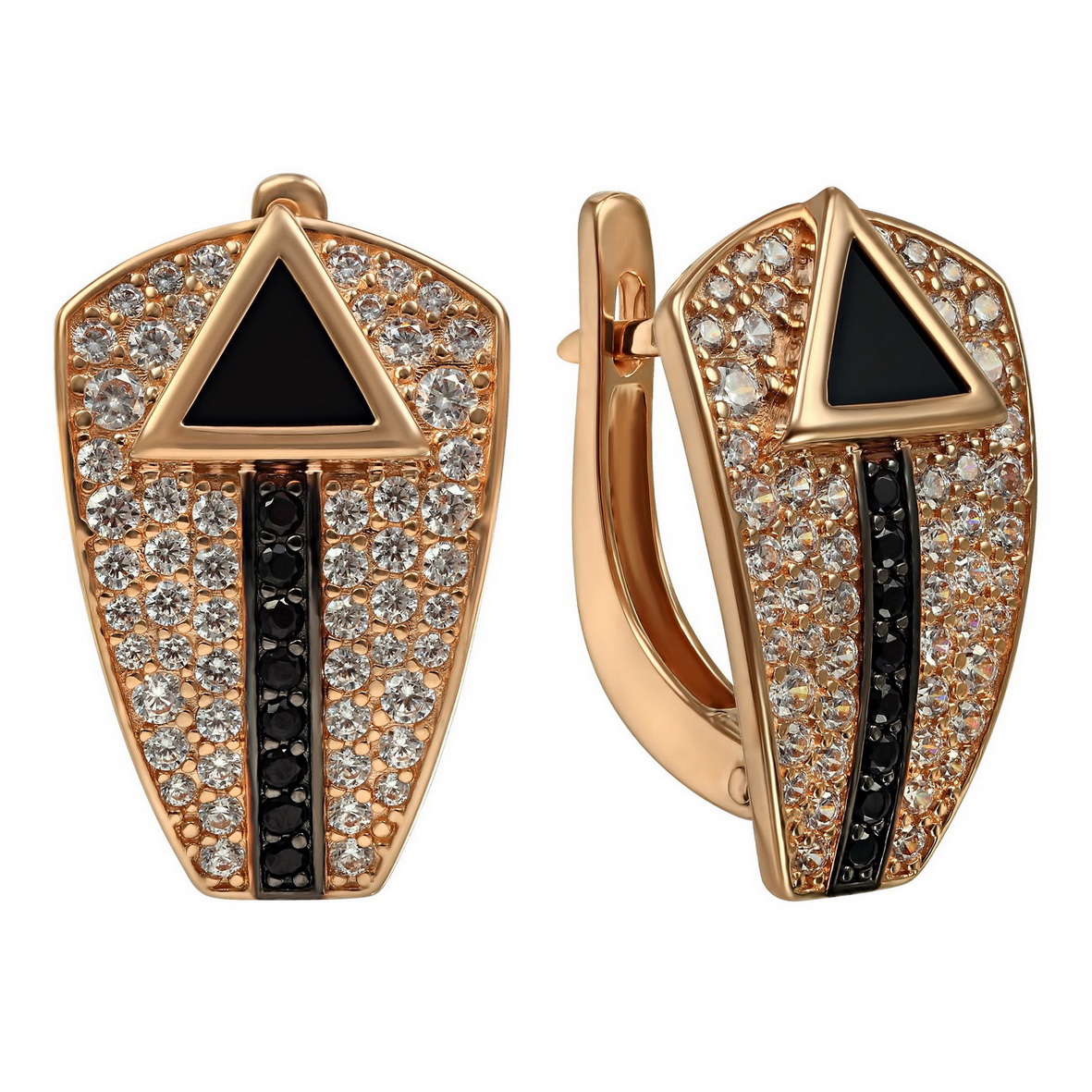 

Золотые серьги с агатом и фианитами Tango Jewellery Company 449679