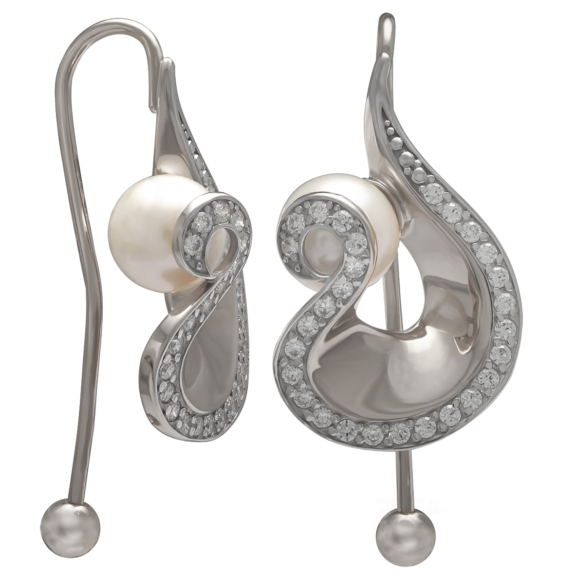 

Серебряные серьги с жемчугом и фианитами Tango Jewellery Company 420696С