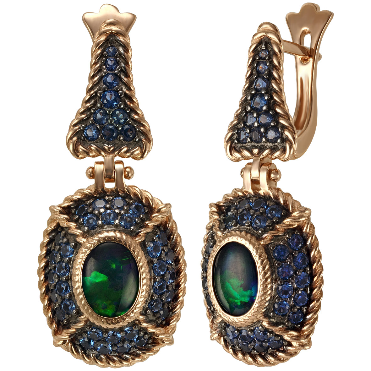 

Золотые серьги с опалами и нанокристаллами Tango Jewellery Company 4523349