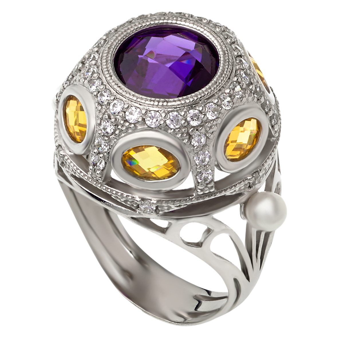 

Серебряное кольцо с жемчугом и фианитами Tango Jewellery Company 330699С размер 20