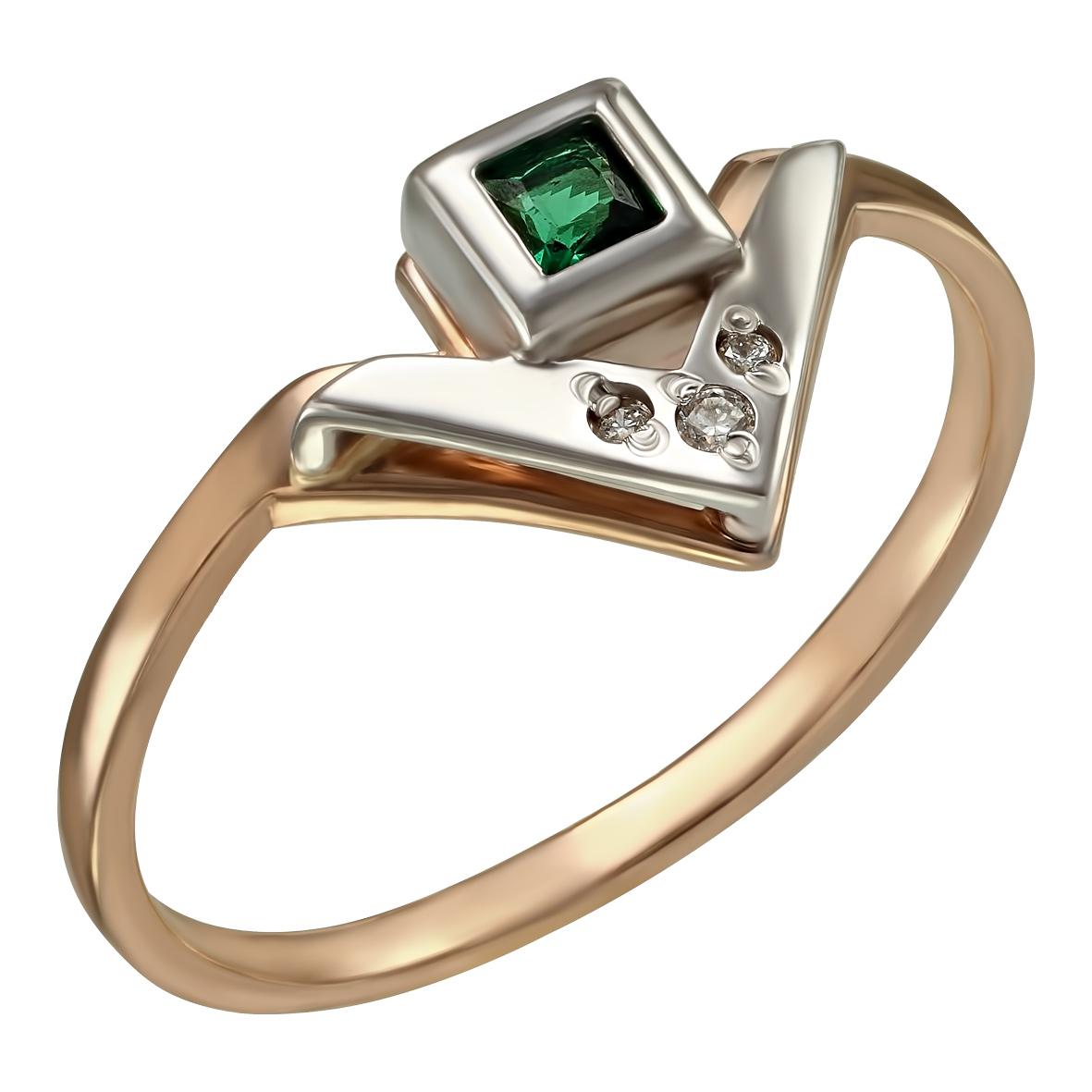 

Золоте кольцо с бриллиантами и изумрудом Tango Jewellery Company 752643 размер 18