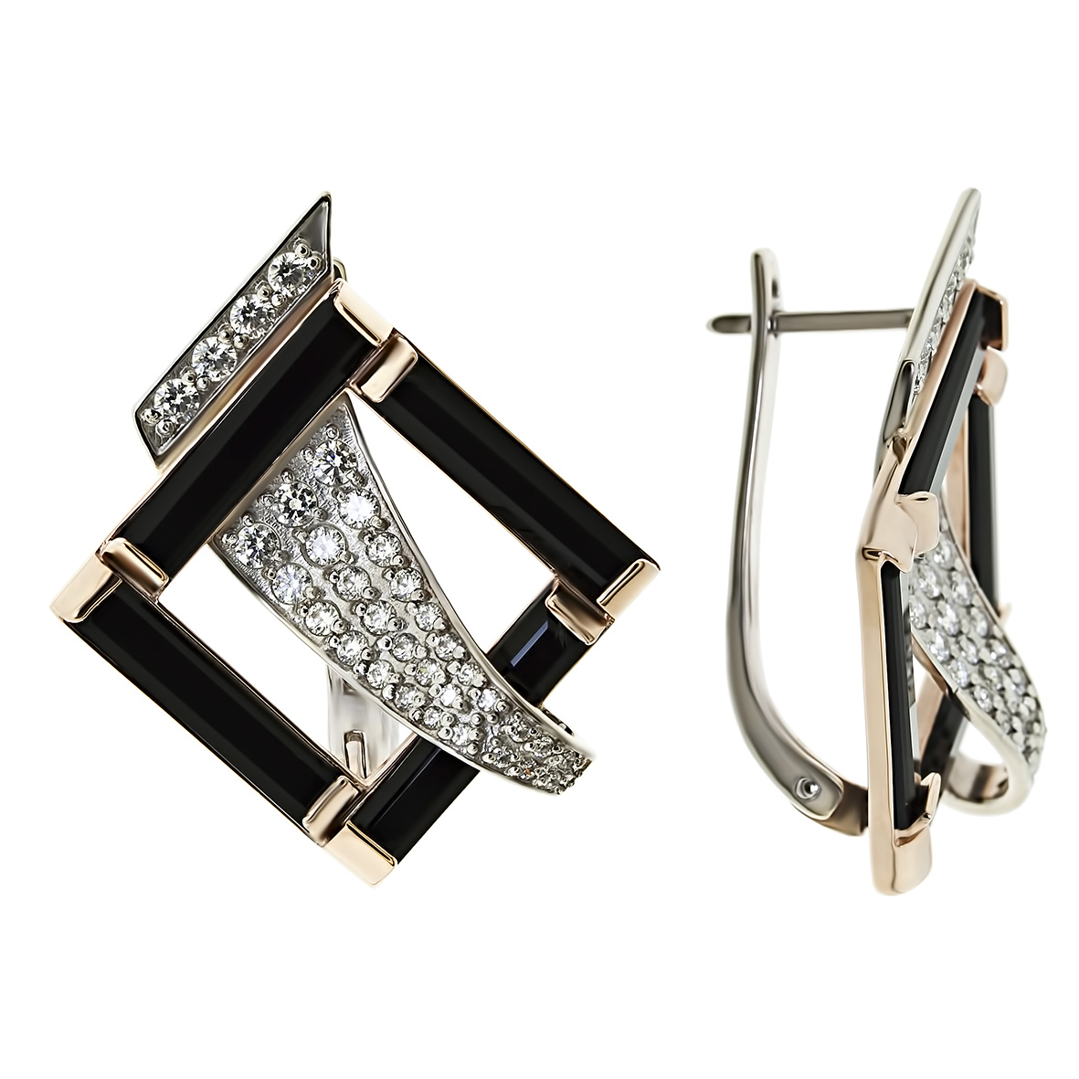 

Золотые серьги с агатом и фианитами Tango Jewellery Company 459203