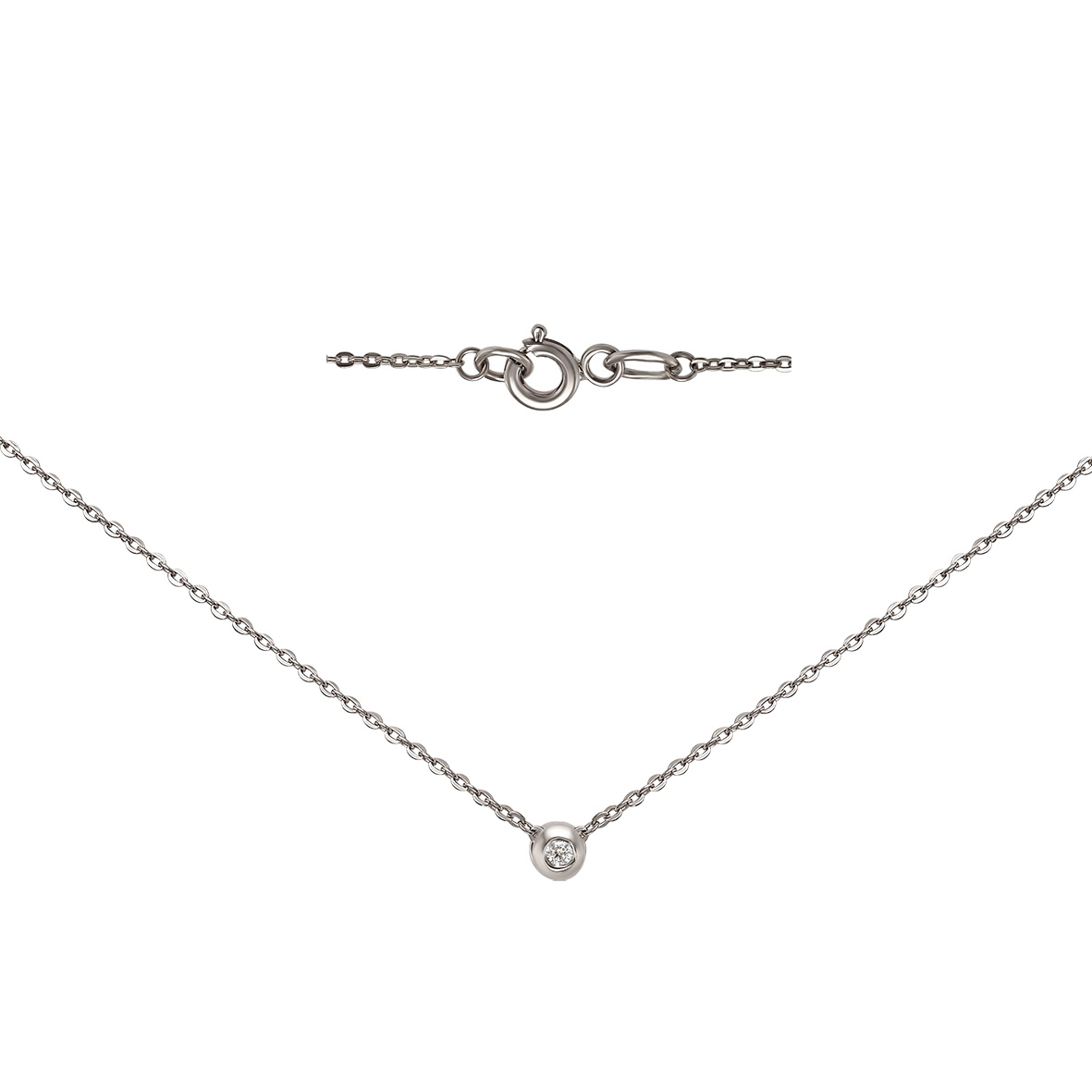 

Серебряное колье с фианитом Tango Jewellery Company 860111С размер 450
