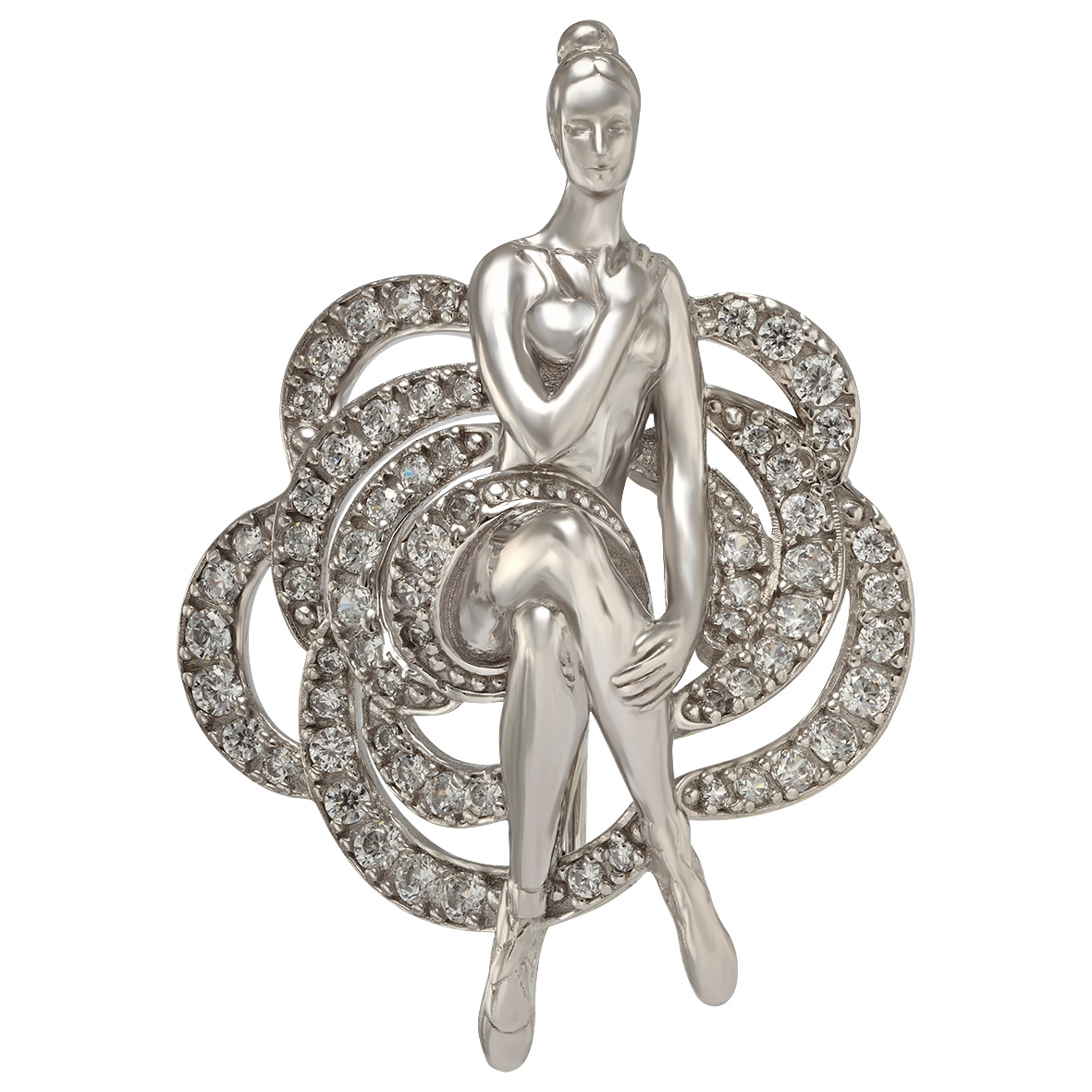 

Серебряная брошь с фианитами Tango Jewellery Company 660104С