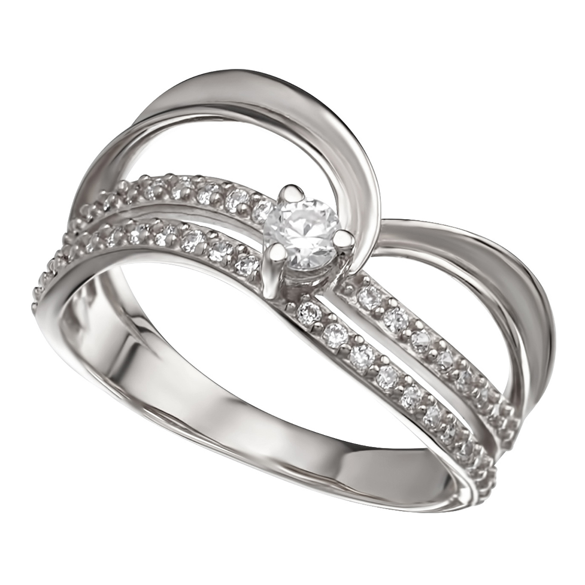 

Серебряное кольцо с фианитами Tango Jewellery Company 380117С размер 18