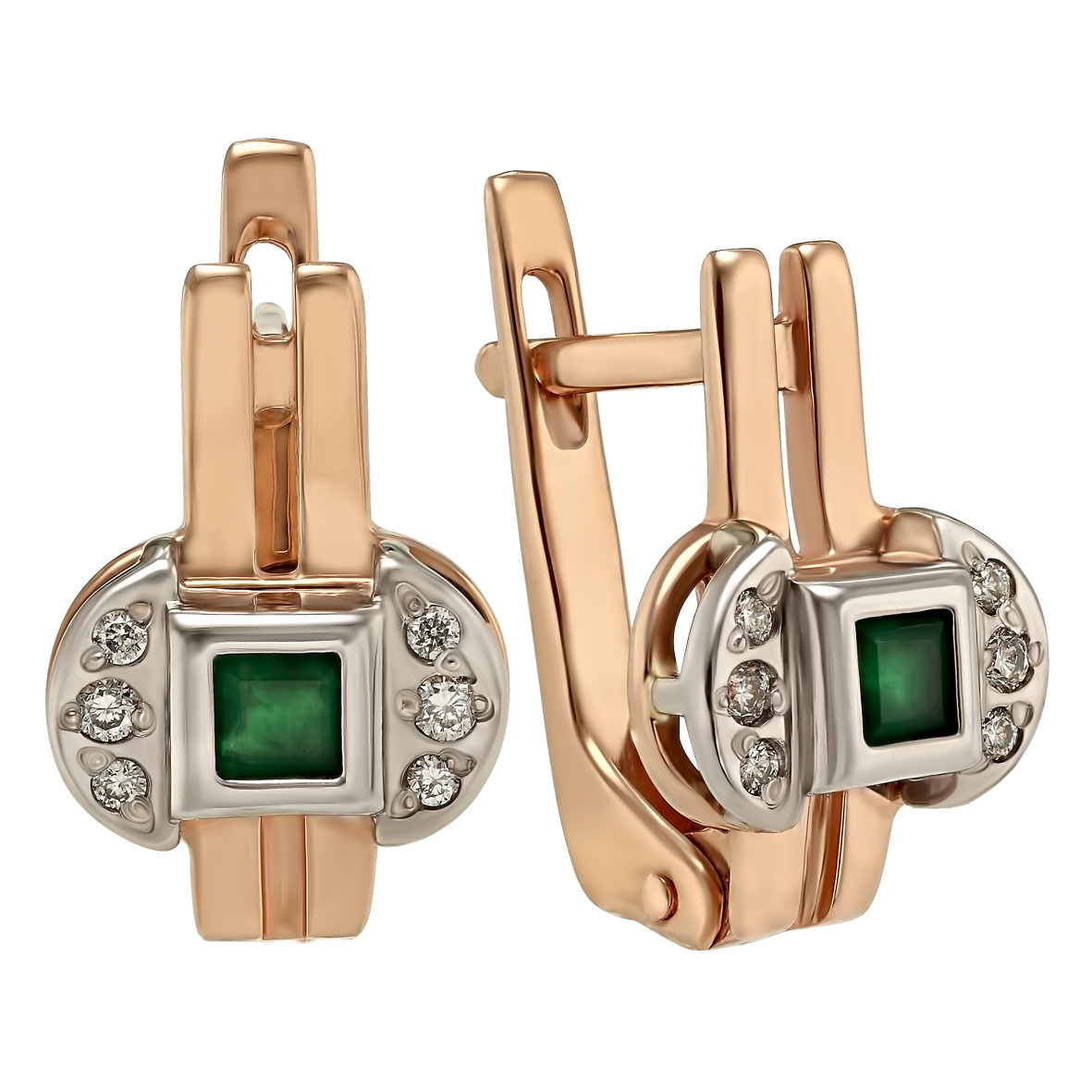 

Золотые серьги с бриллиантами и изумрудами Tango Jewellery Company 772342