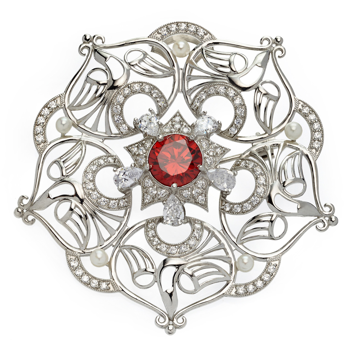 

Серебряная брошь с жемчугом и фианитами Tango Jewellery Company 660067С