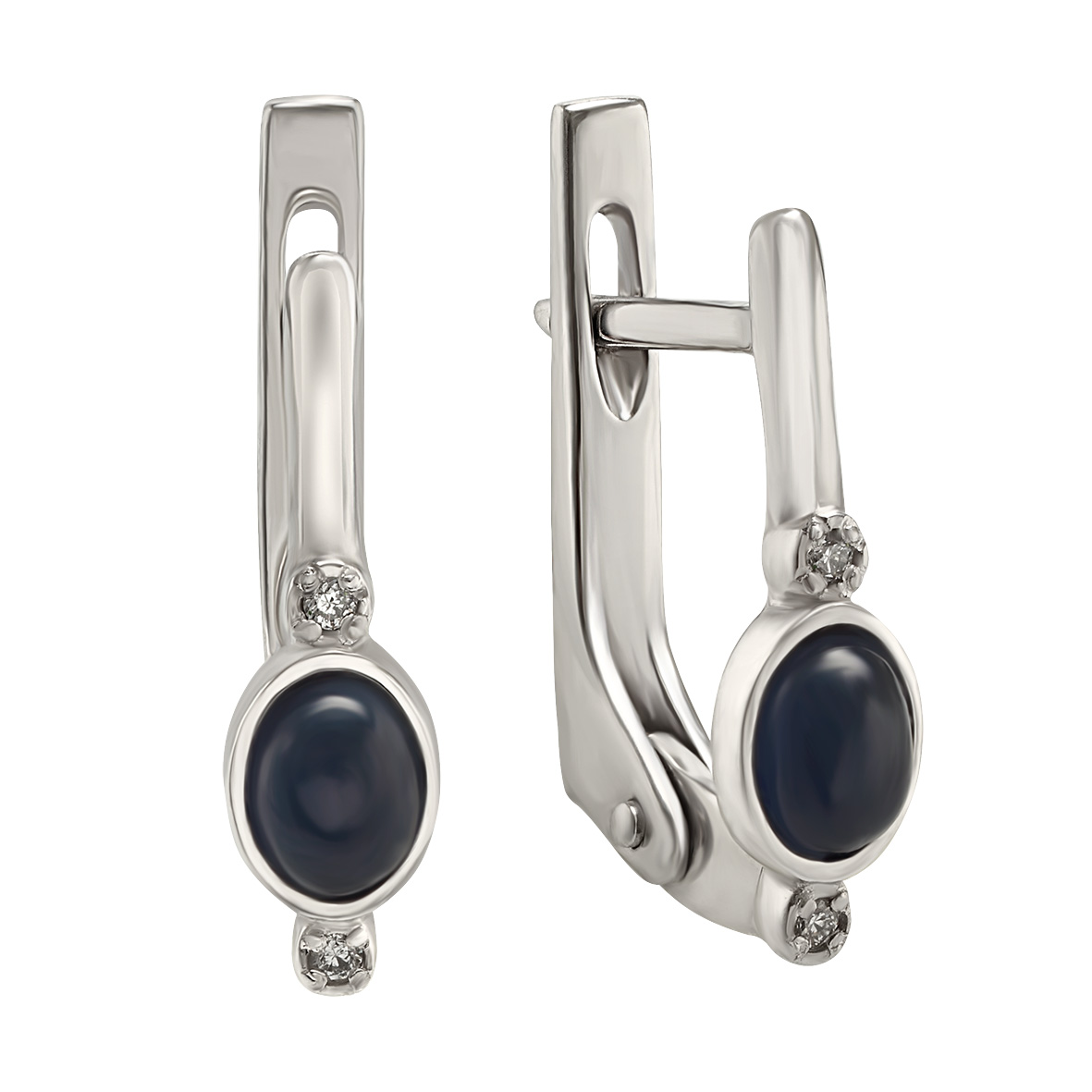 

Серьги в белом золоте с бриллиантами и сапфиром Tango Jewellery Company 761284В