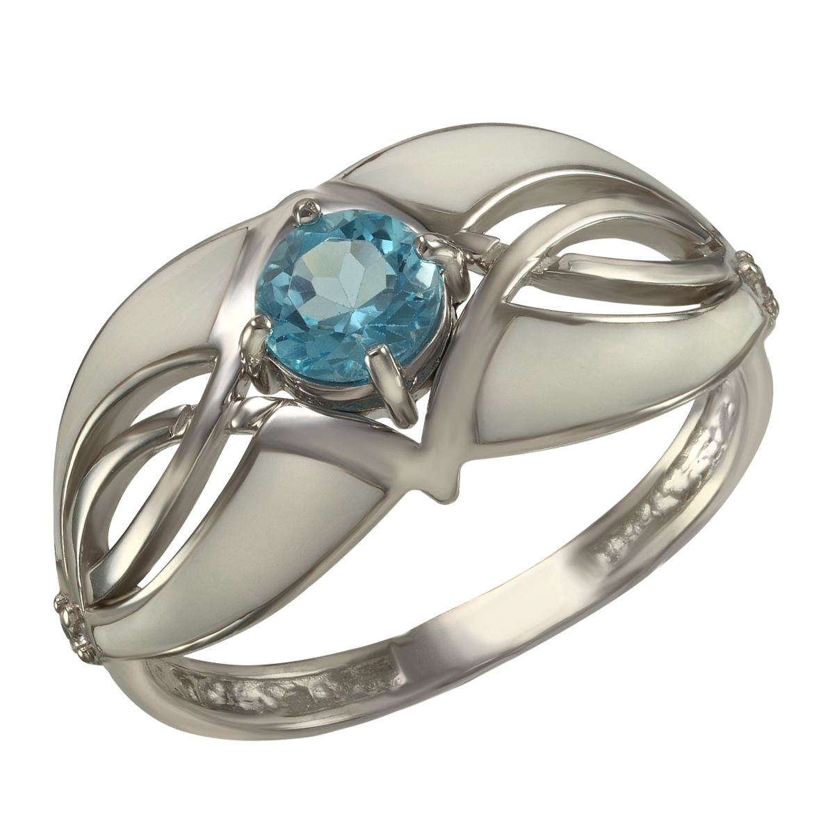 

Серебряное кольцо с топазом, фианитами и эмалью Tango Jewellery Company 371699А размер 16.5