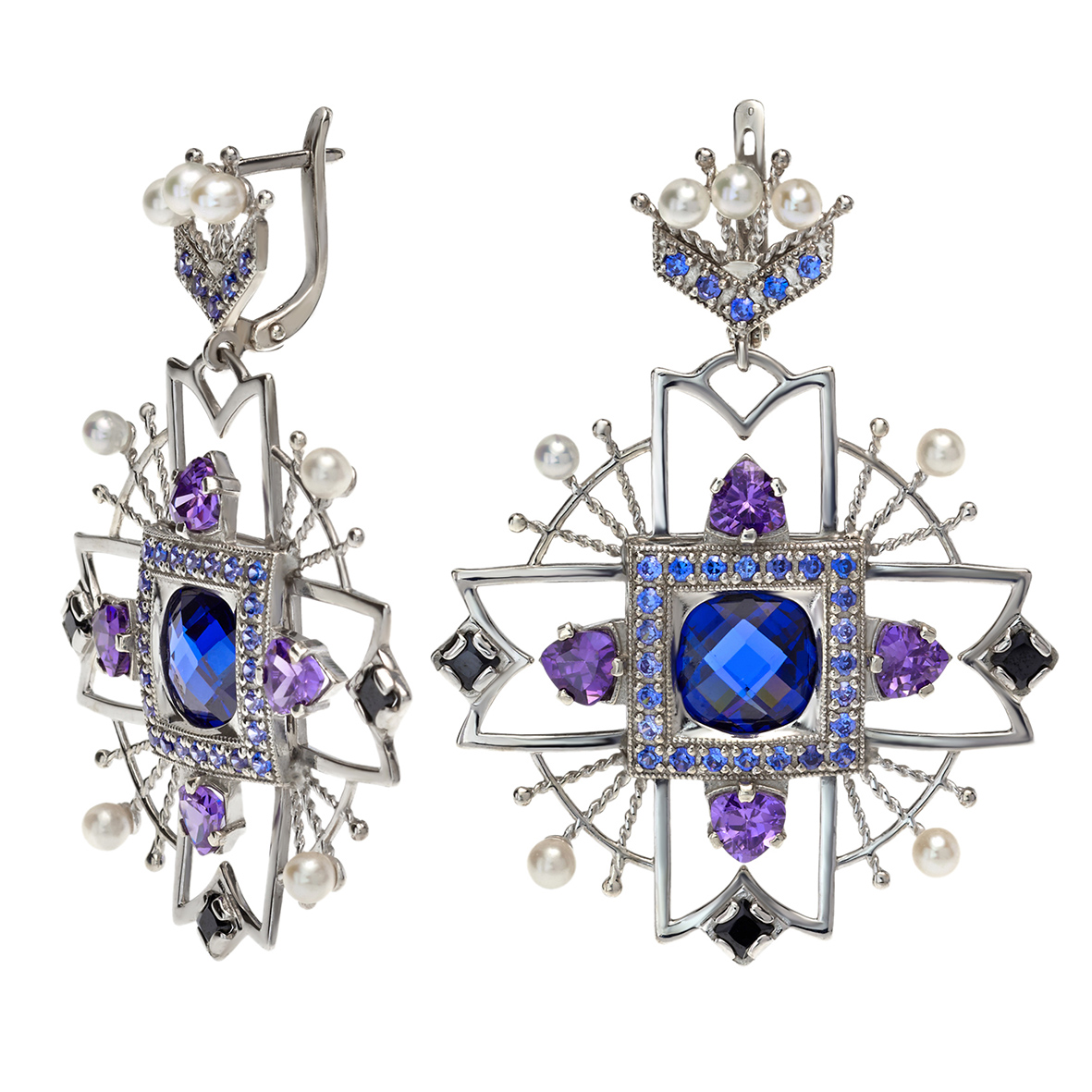 

Серебряные серьги-подвески с жемчугом и фианитами Tango Jewellery Company 430618С