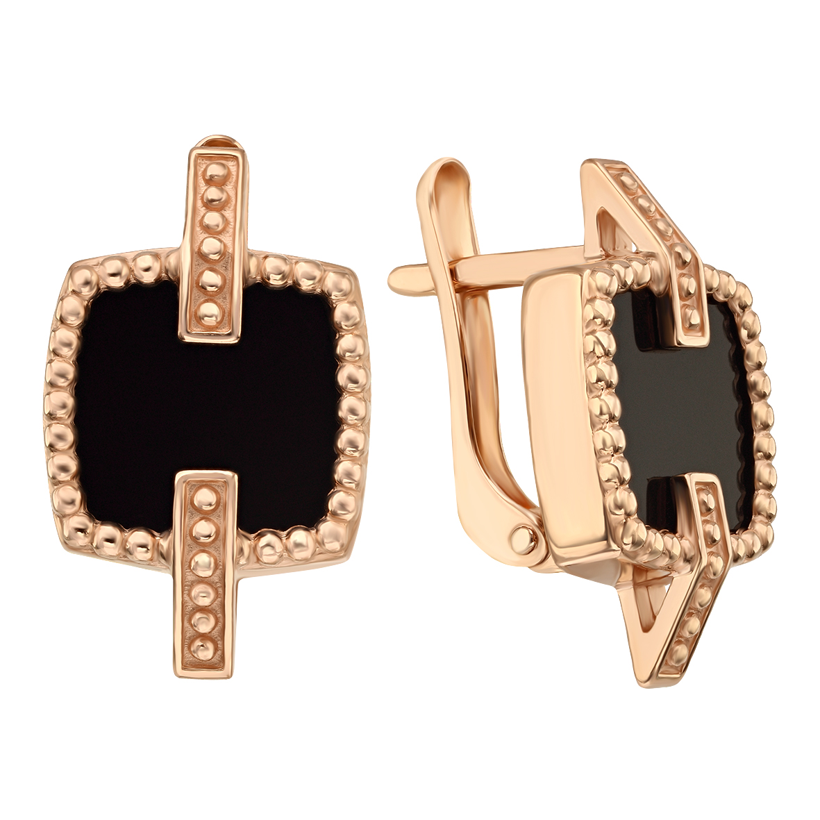 

Золотые серьги с агатом (ониксом) Tango Jewellery Company 449734