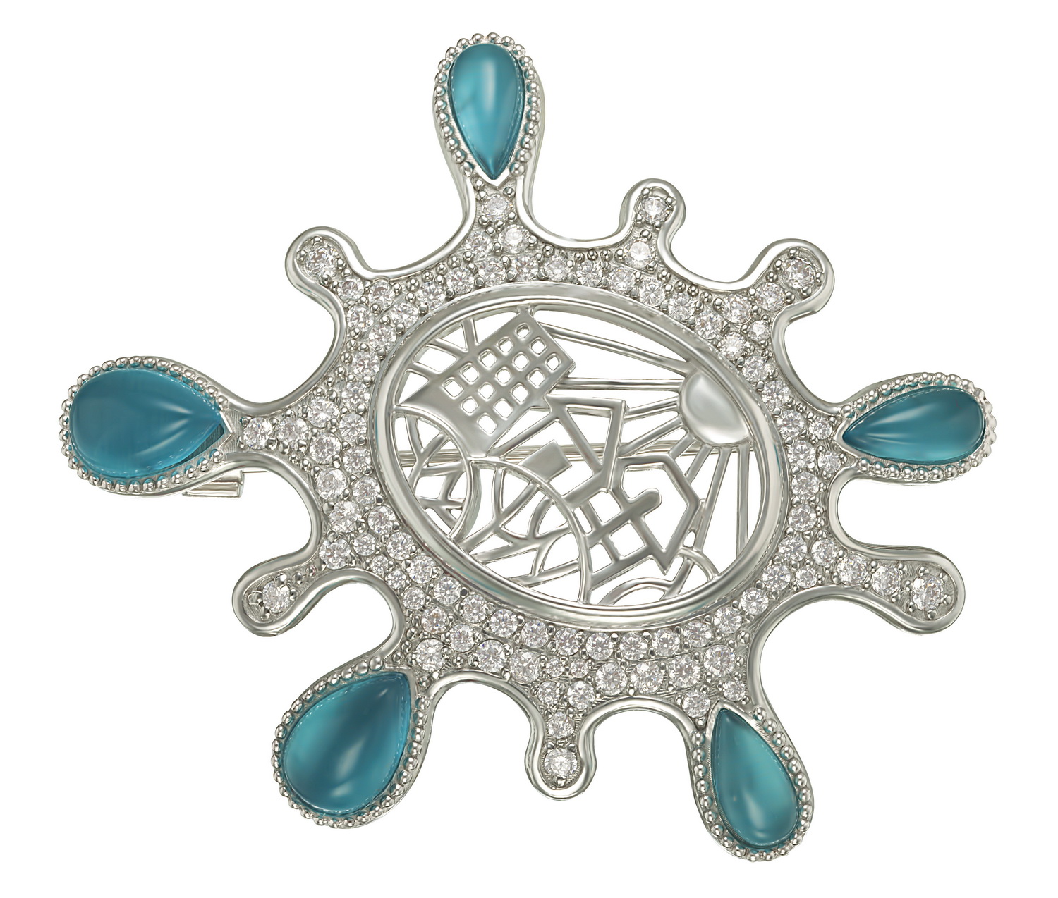 

Серебряная брошь с фианитами Tango Jewellery Company 660122С