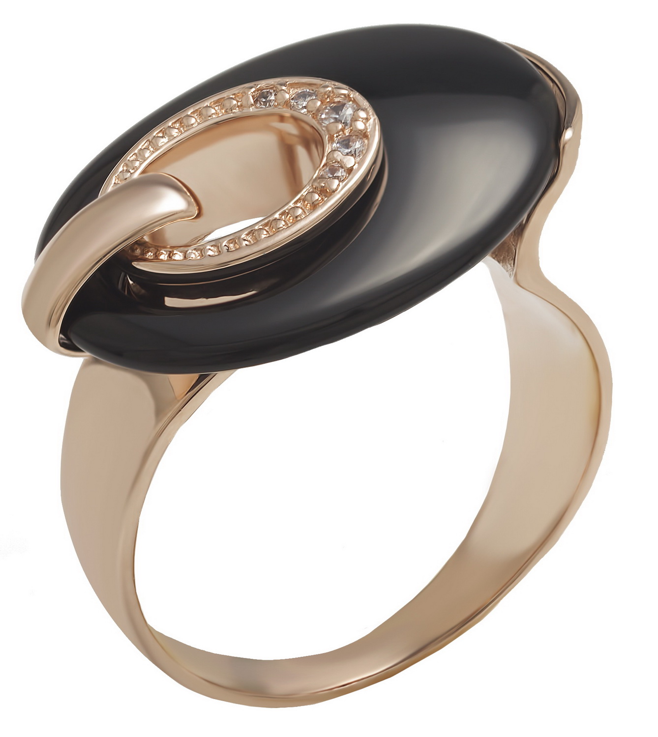 

Золотое кольцо с агатом и фианитами Tango Jewellery Company 379668 размер 17