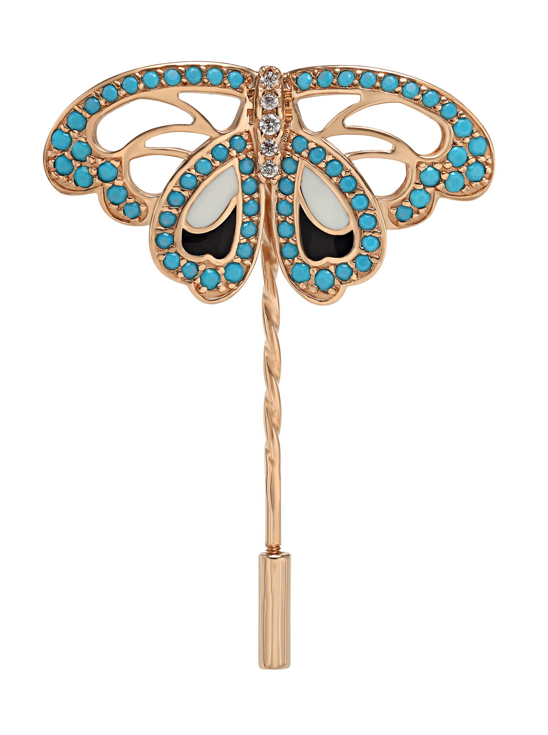 

Золотая брошь с фианитами и эмалью Tango Jewellery Company 660109Е