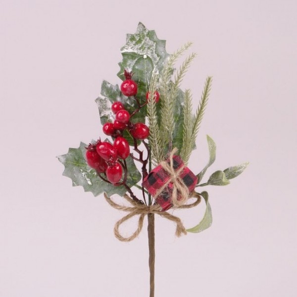 

Веточка новогодняя с красными ягодками Flora 75900 (NAT09886)