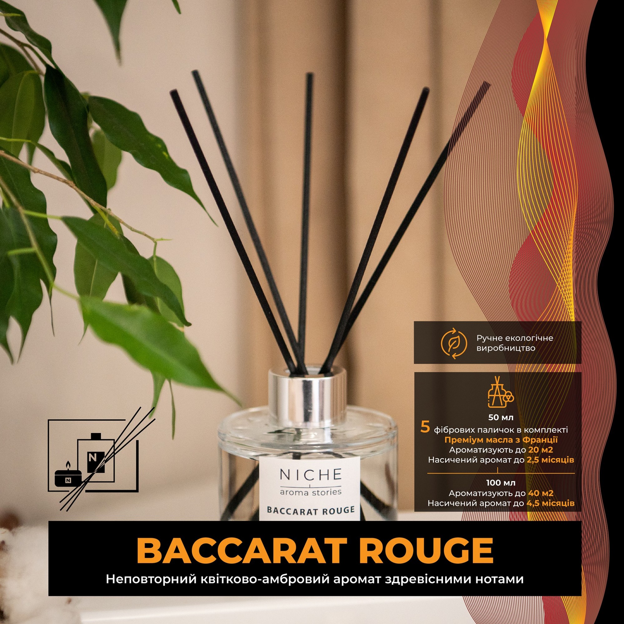 

Аромадиффузор Niche aroma stories Baccarat Rouge 100 мл