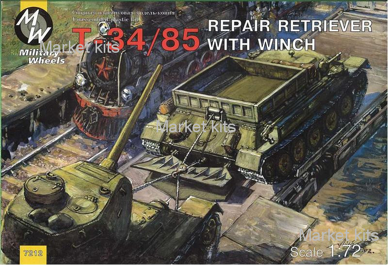 

Ремонтно-эвакуационный тягач с лебёдкой на базе танка T-34-85 1:72 Military Wheels (MW7212)