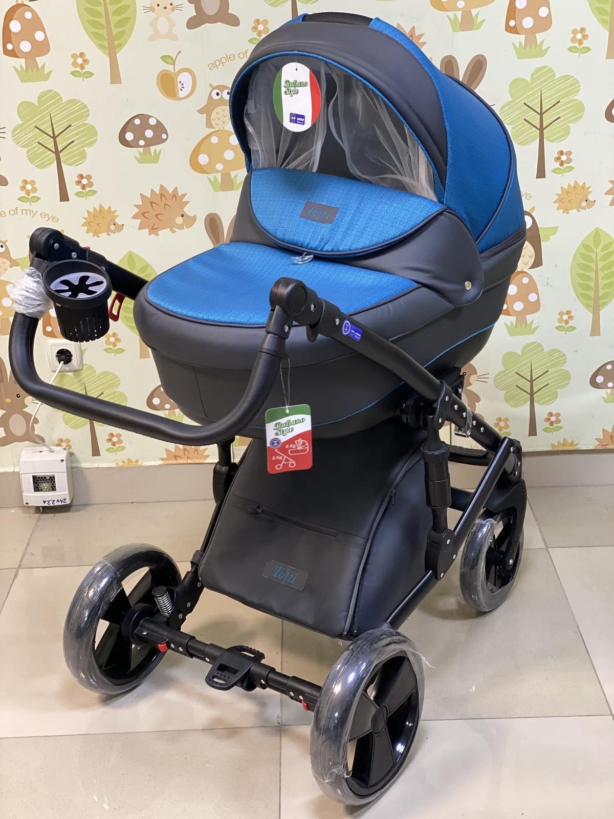 

Універсальна коляска 2 в 1 BabyPram Totti gray-blue New