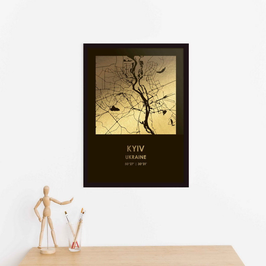 

Постер "Киев / Kyiv" фольгированный А3 BeriDari (6442) gold-black