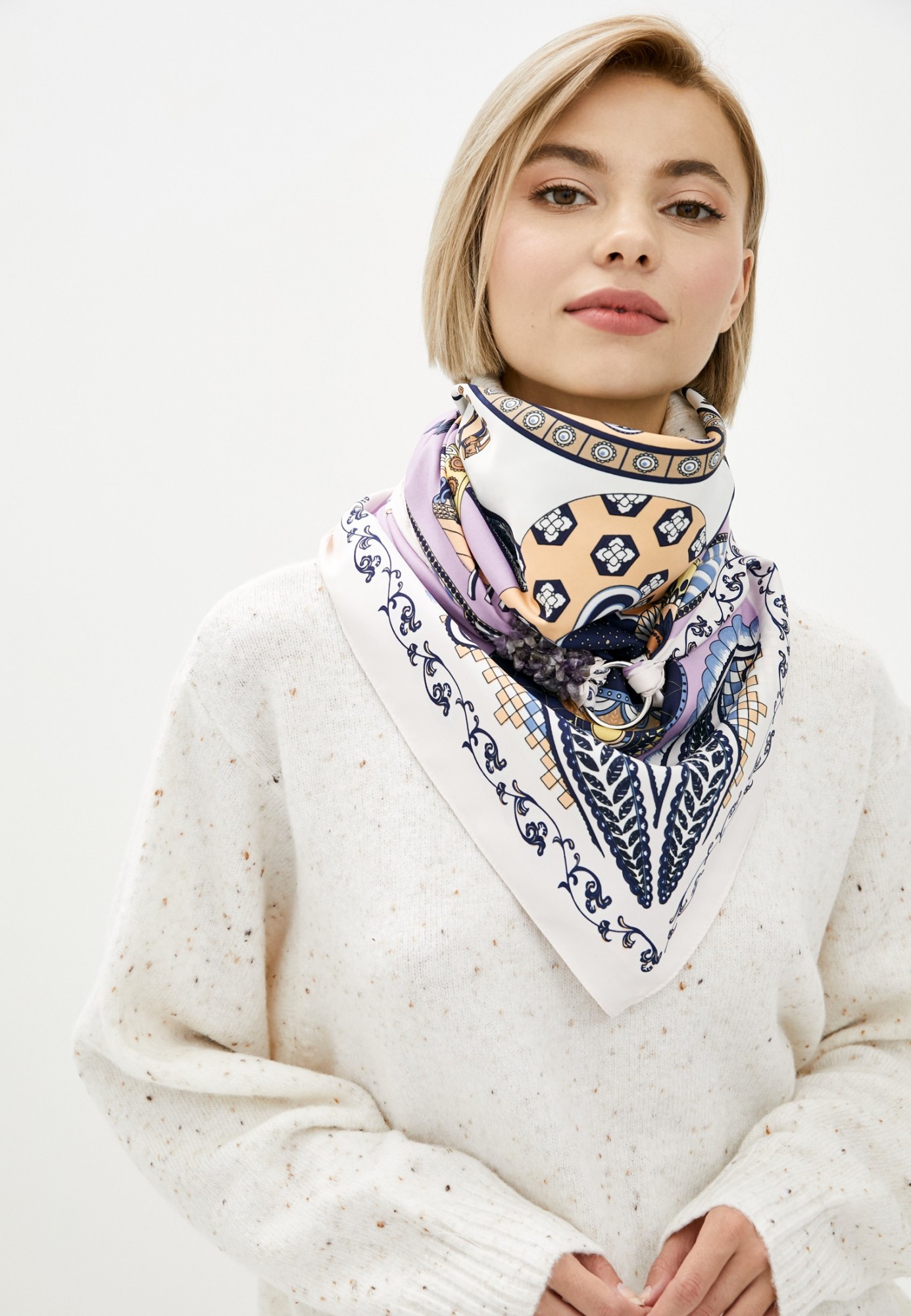 

Дизайнерский трендовый платок ,, Розовая жемчужина, от бренда my scarf