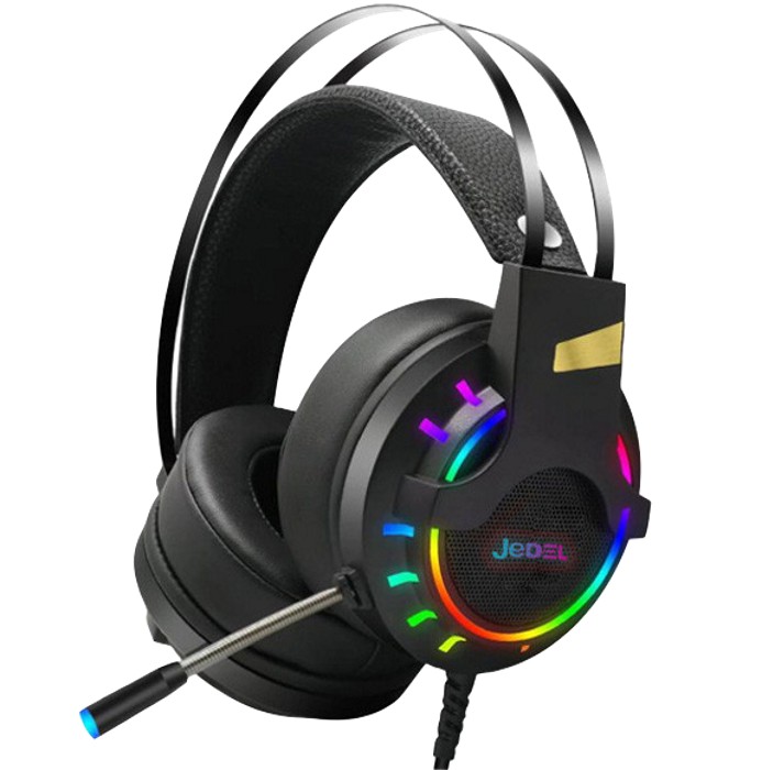 

Игровые наушники JEDEL GH212 со светодиодной подсветкой и микрофоном, проводные компьютерные наушники