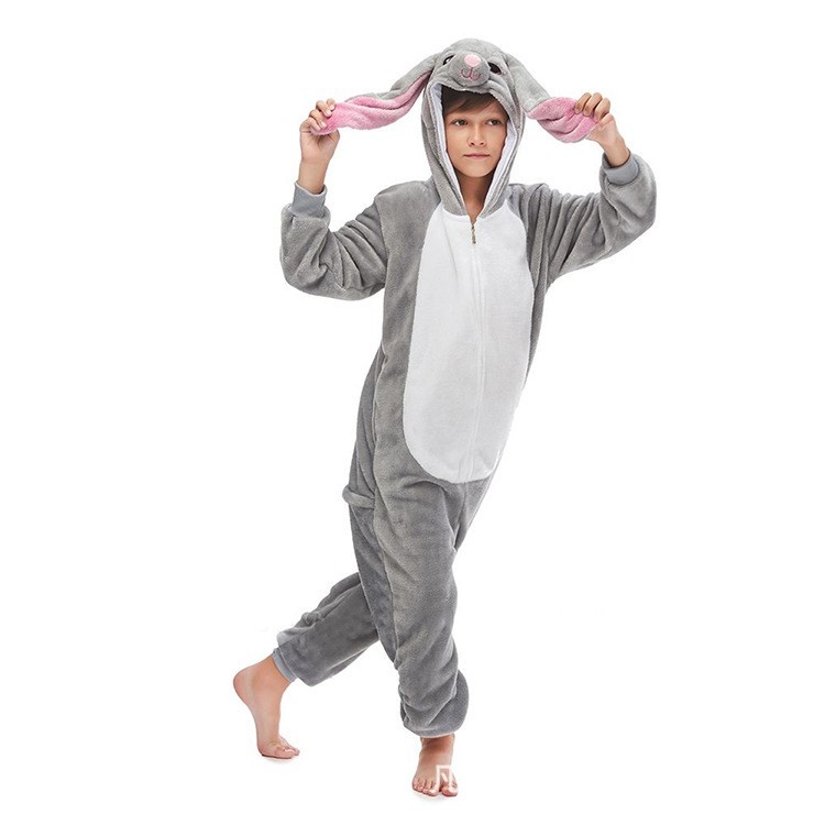 

Пижама Кигуруми Слип Для Мальчиков Kigurumi Костюм Кролик Негодяй Серый 110-120 см. (2029/2)