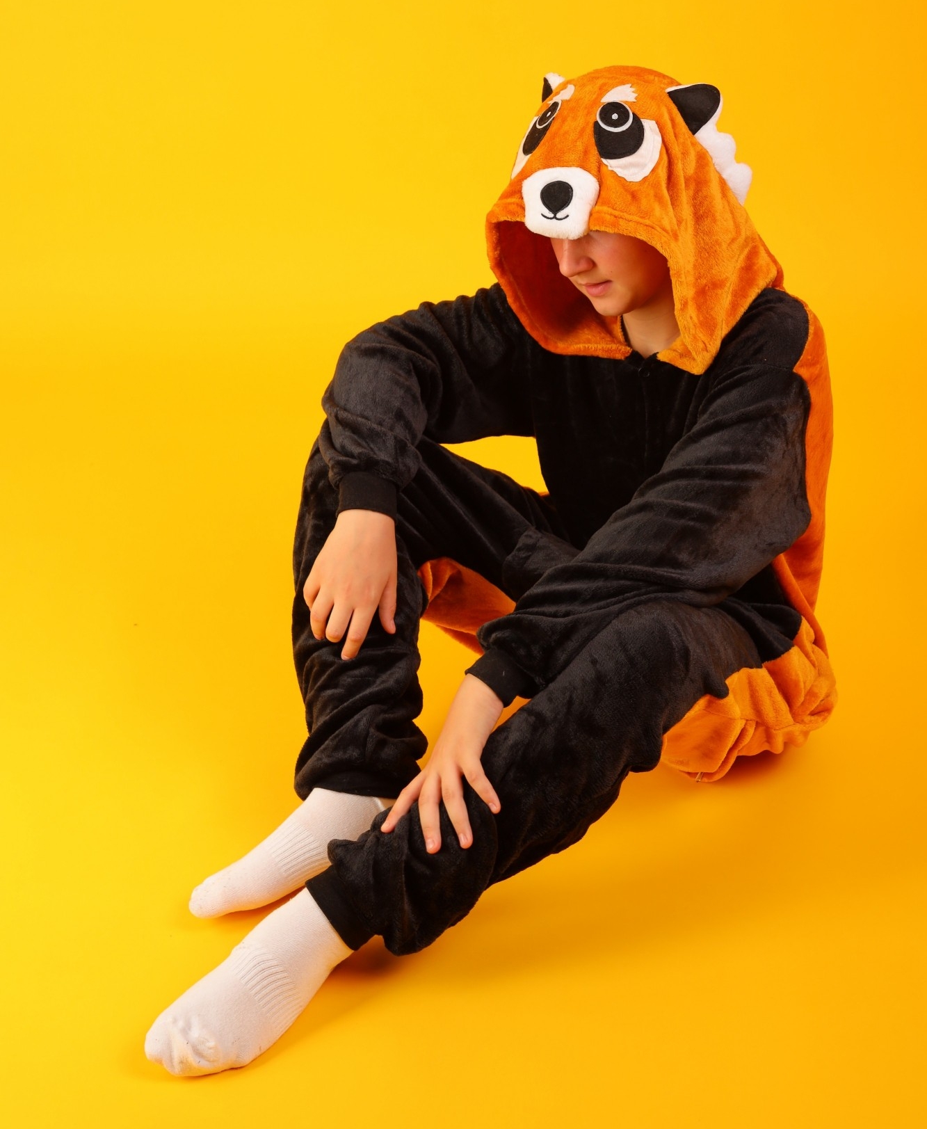 

Пижама Кигуруми Слип Для Мальчиков Kigurumi Енот Красная Панда Черный с коричневым 110-120 см. (2042/2)