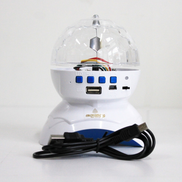 

Дискошар Аккумуляторный с блютузом и USB Crownberg CB-0308 белый