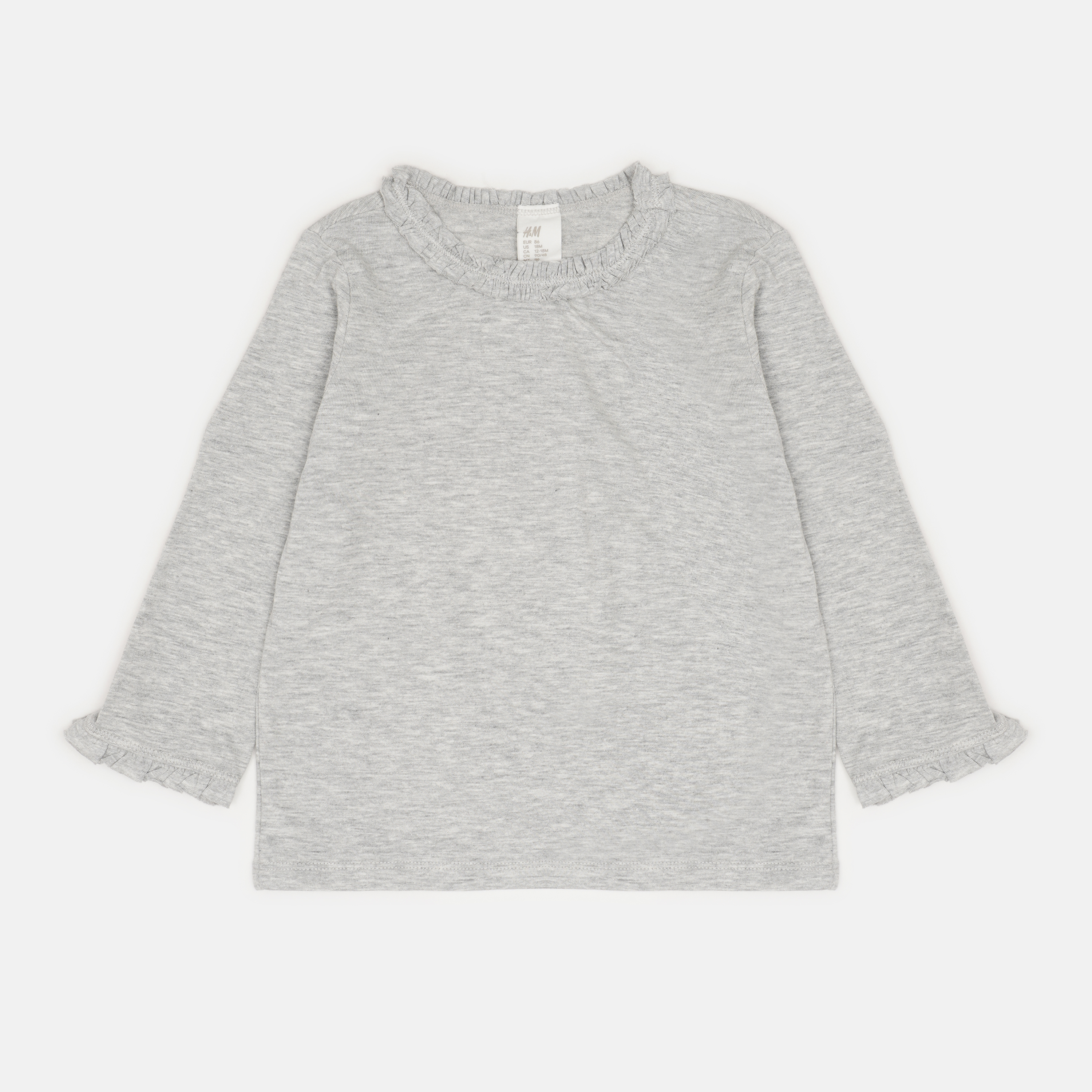 

Лонгслив H&M 86см светло серый 170686578722