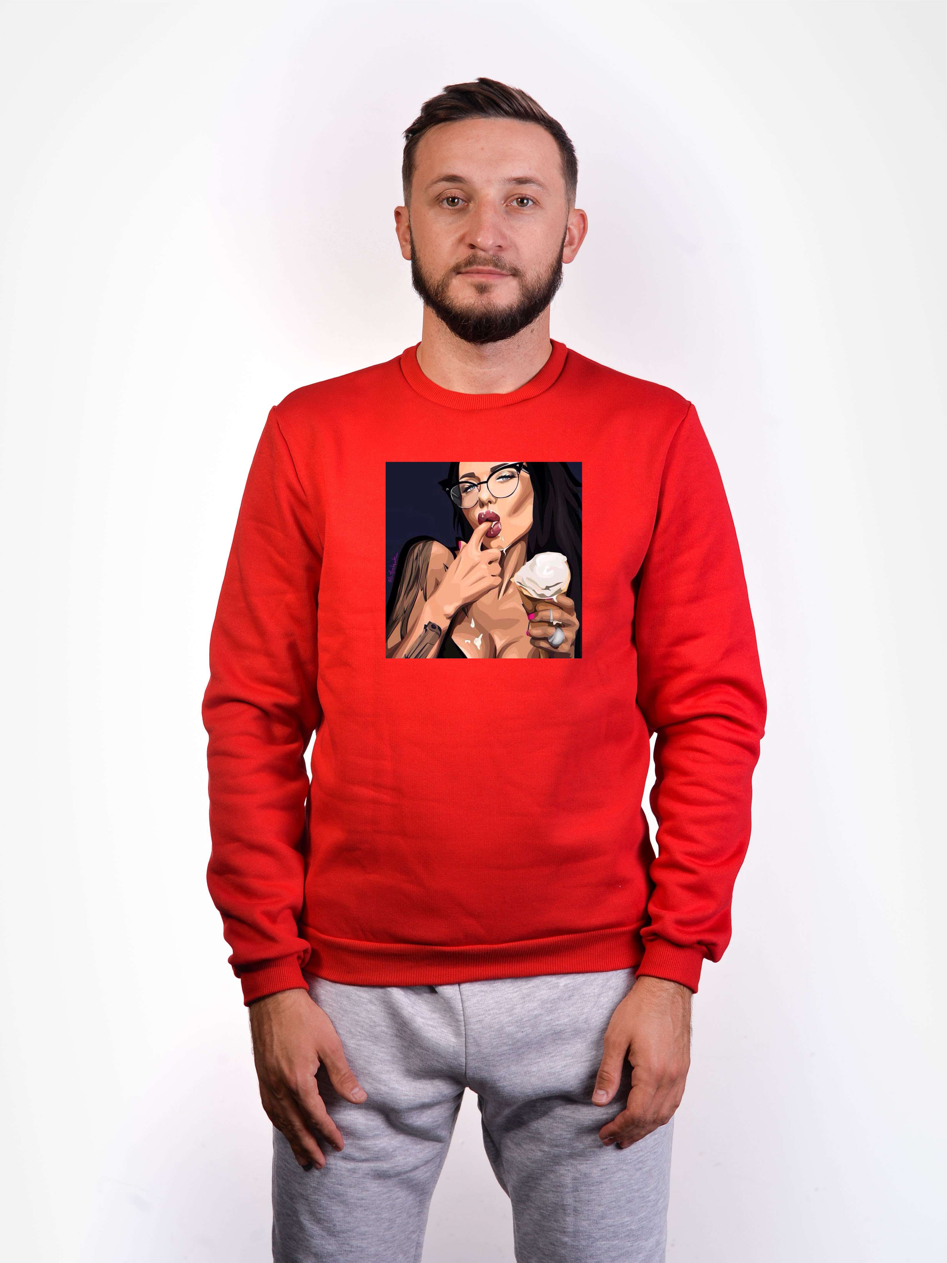 

Світшот теплий чоловічий Морозиво червоний  Vudvud, Світшот теплий чоловічий Морозиво червоний S Vudvud