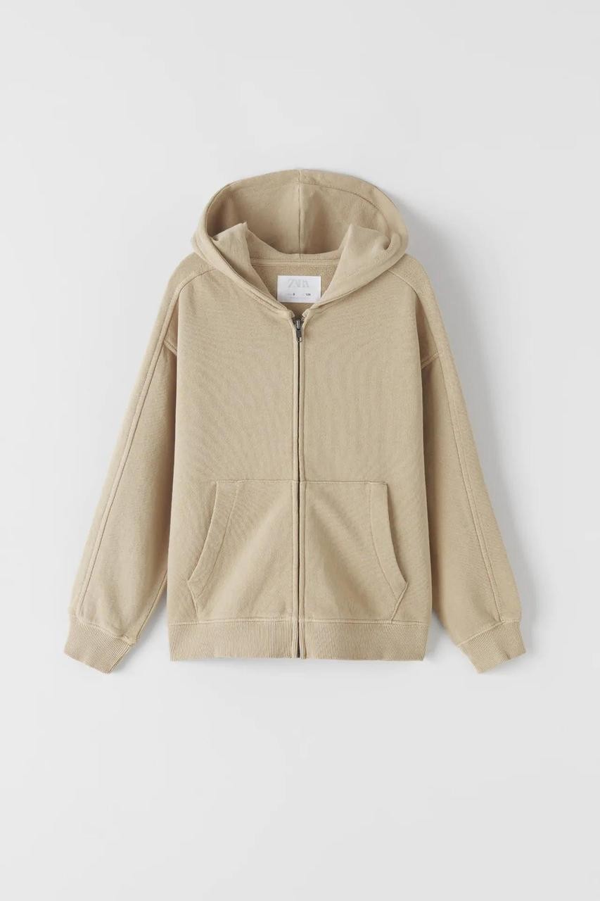 

Толстовка на молнии ZARA бежевая, 134