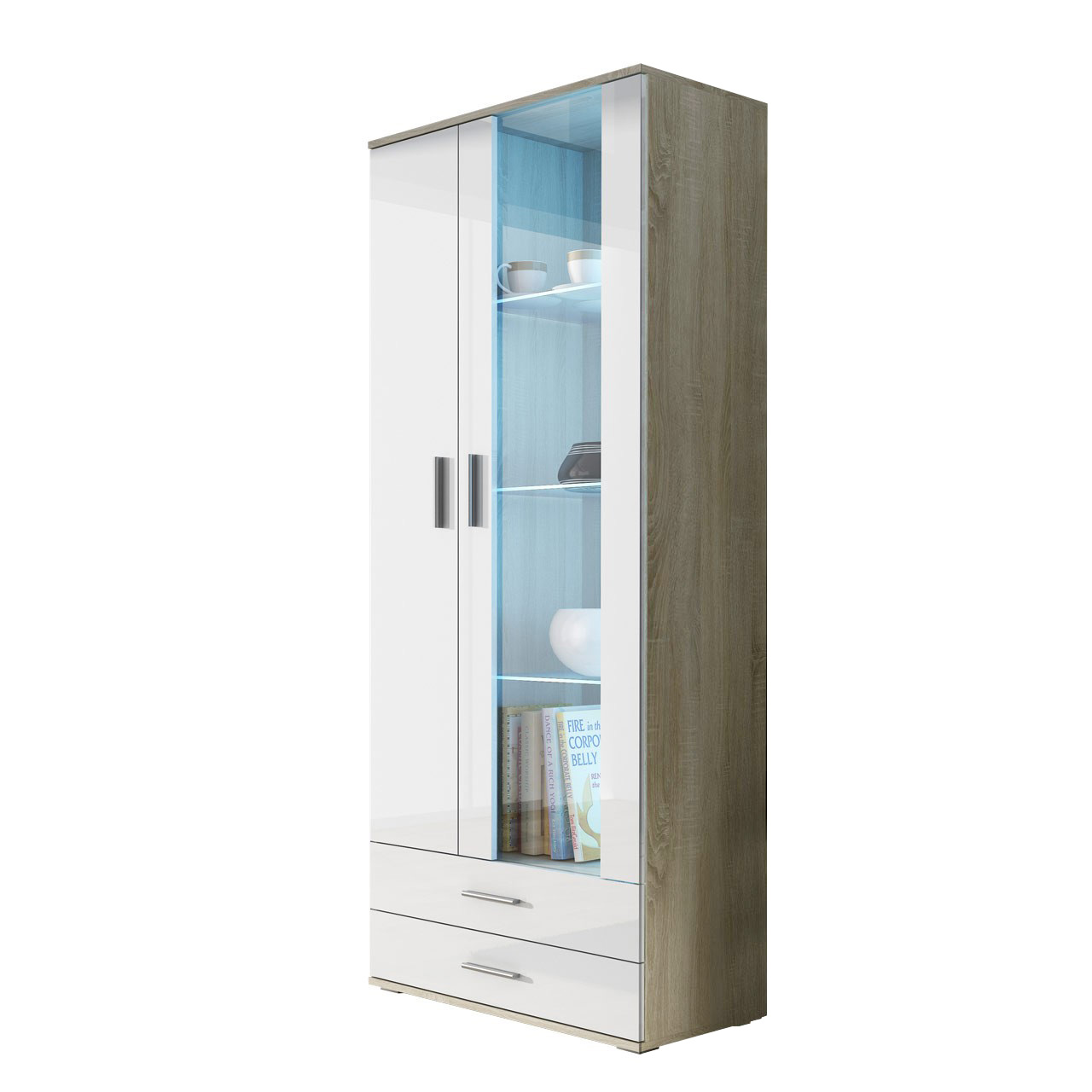 

Витрина Soho S6 Cama Дуб Сонома + Белый глянец