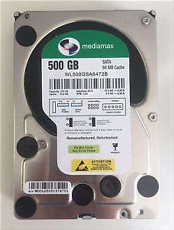 

HDD SATA 500GB Mediamax 7200rpm 64MB (WL500GSA6472B) Refurbished
