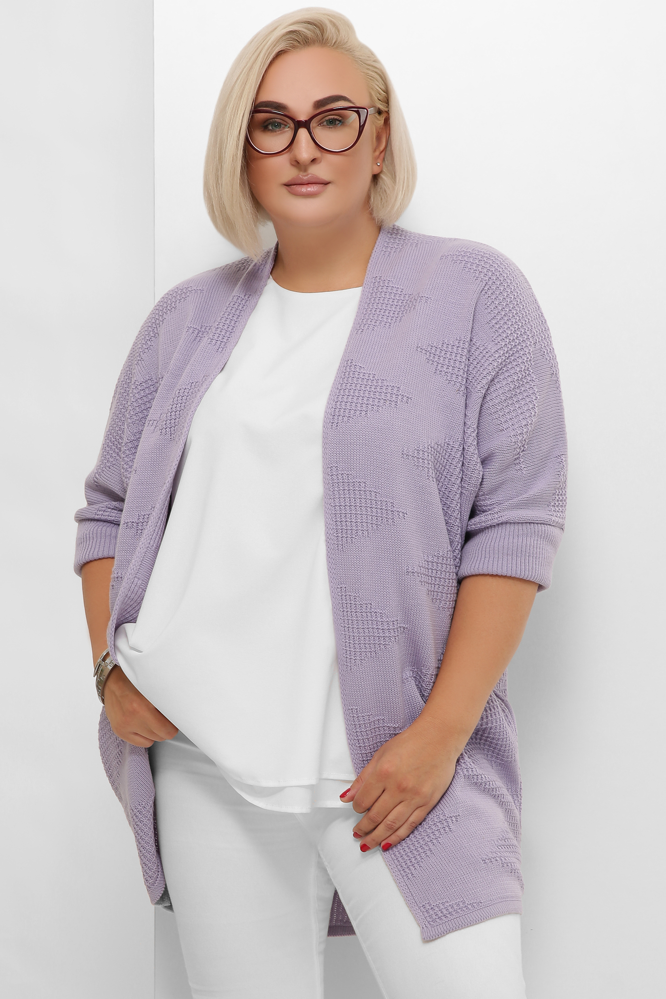 

Кардиган жіночий Marse - р. півбатал бузковий 198, Кардиган жіночий Marse 46-54 р. півбатал бузковий 198 (46-54)