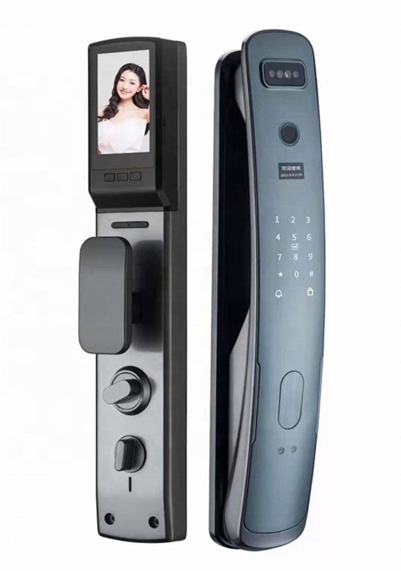 

Замок электронный дверной умный со многовариантным доступом и встроенной видеокамерой распознавания A10