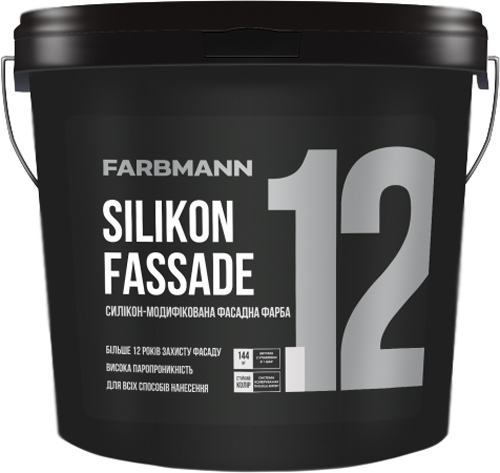 

Краска латексная силикон-модифицированная для наружных работ FARBMANN Acryl Fassade 12 4.5 л Белая (4823046207556)