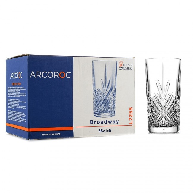 

Стакан высокий Broadway, 380 мл - набор 6 штук Arcoroc L7255
