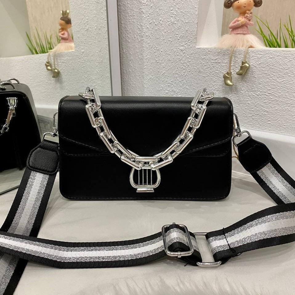 

Женский клатч Fashion Bambino на широком ремешке черный КБ4