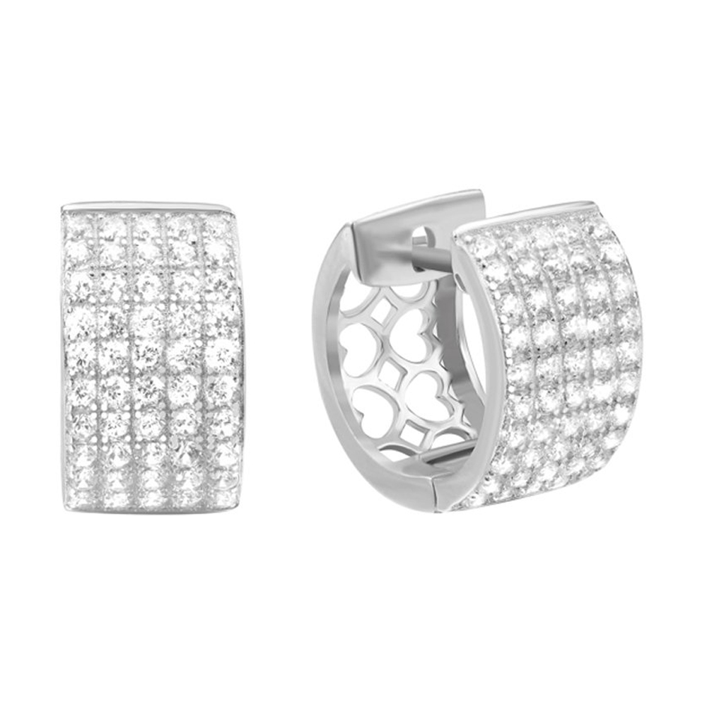 

Серебряные серьги с фианитами, d 14мм 000035323