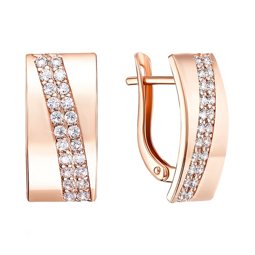 

Серьги из красного золота с фианитами 000137434