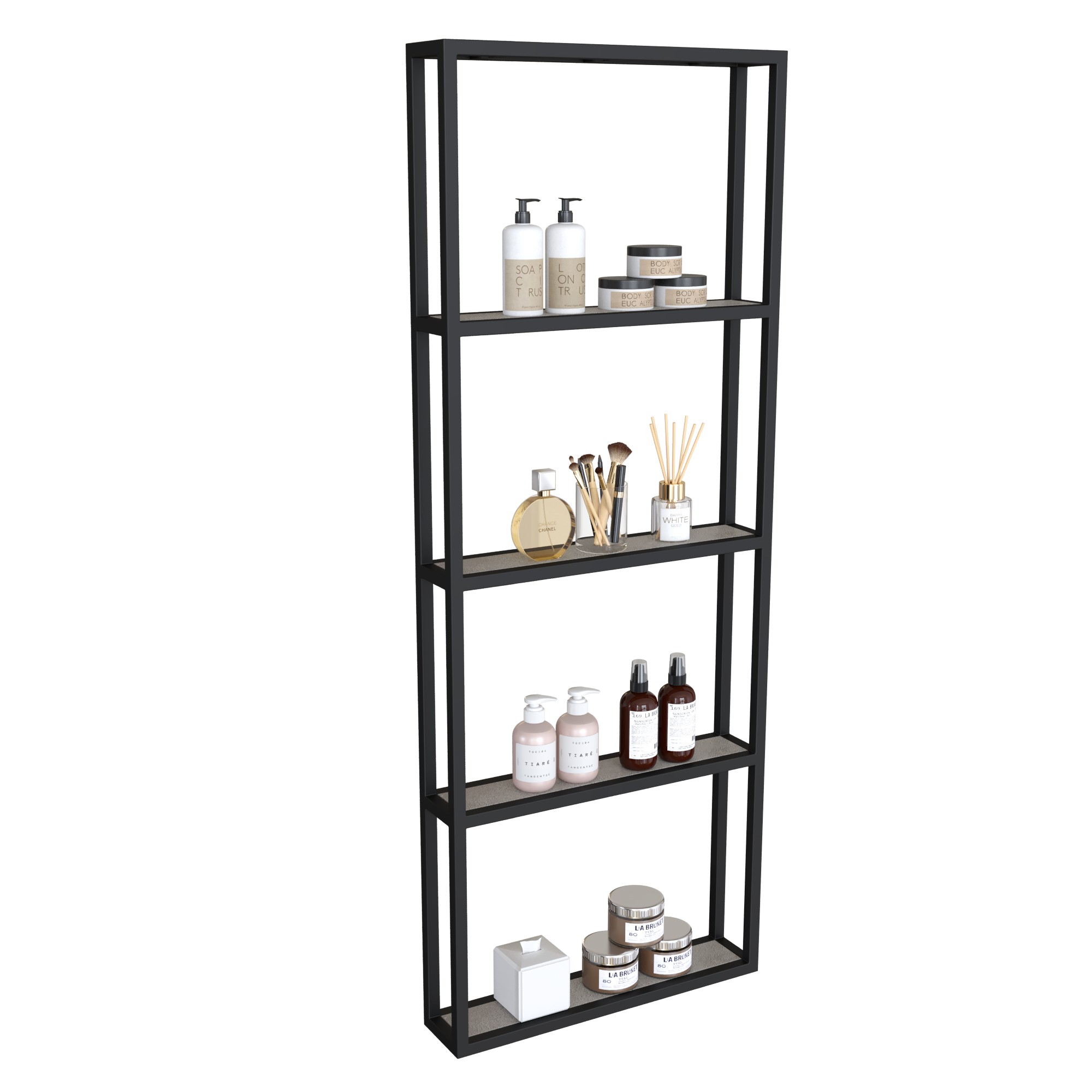 

Стеллаж узкий металлический для вещей Altstahl DORES 4 (120х570х1500) Чёрный